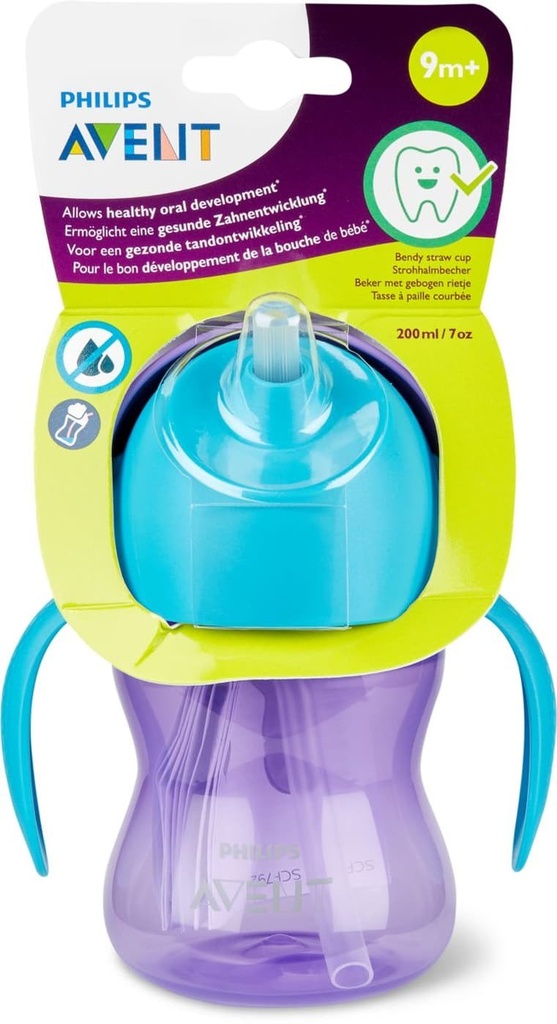 AVENT TASSE A PAILLE COURBEE 9M+ 200ML