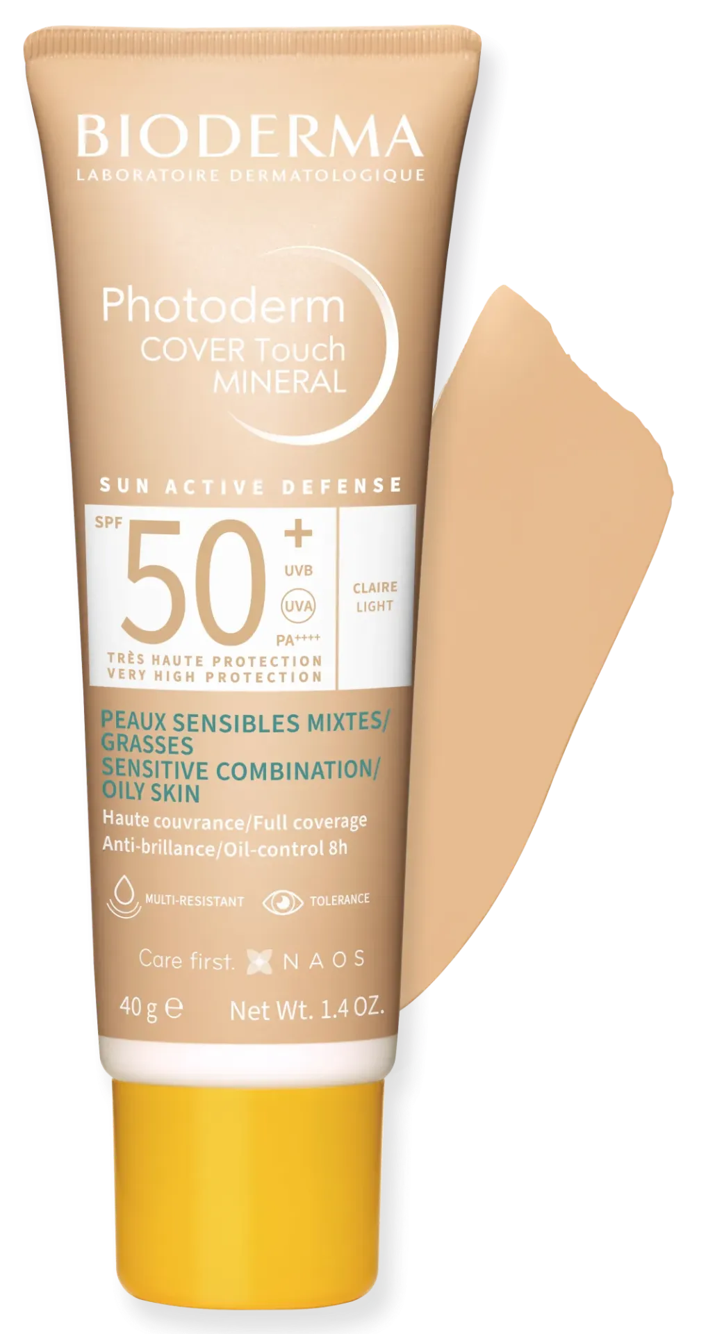 BIODERMA PHOTODERM COVER TOUCH SPF50+ PEAU MIXTE A GRASSE TEINTE CLAIRE 40G