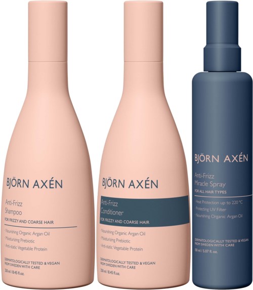 BJORN AXEN PACK ANTI-FRIZZ SHAMPOO 250ML + CONDITIONER 250ML + MIRACLE SPRAY 150ML