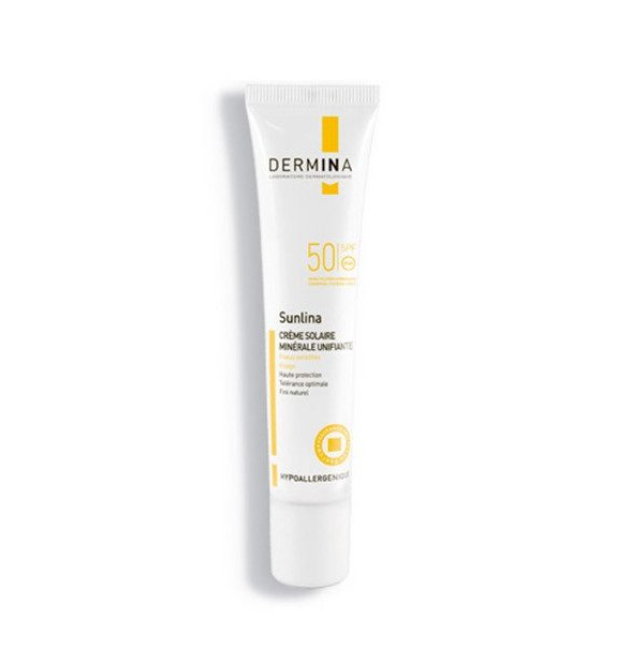 DERMINA SUNLINA CREME SOLAIRE MINERALE UNIFIANTE SPF50 TEINTEE NUDE 40ML