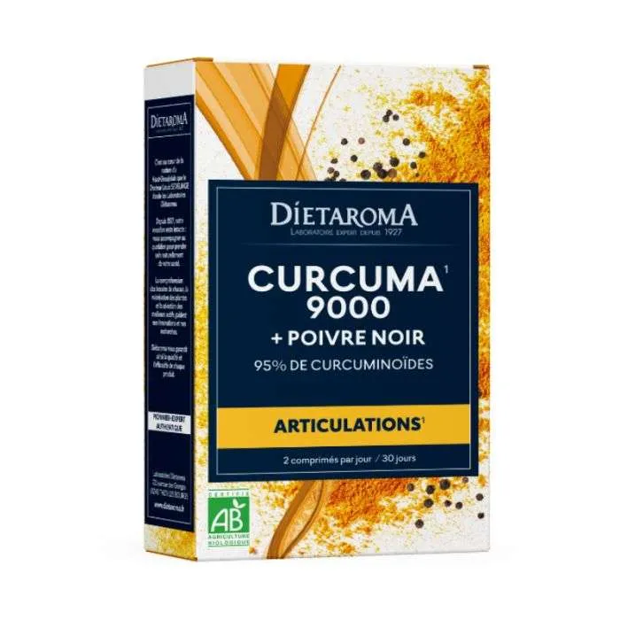 [3460340035518] DIETAROMA CURCUMA 6000 + POIVRE NOIR BIO - ARTICULATIONS - 60 COMPRIMES