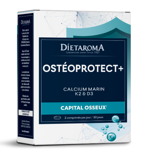 [3460341512773] DIETAROMA OSTEOPROTECT+ CALCIUM MARIN + K2 ET D3 - CAPITAL OSSEUX - 60 COMPRIMES