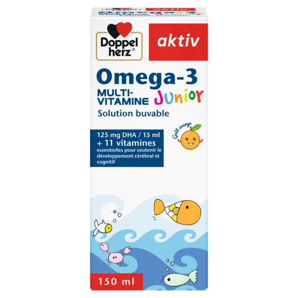 DOPPELHERZ AKTIV OMEGA 3 JUNIOR MULTI-VITAMINES 150ML
