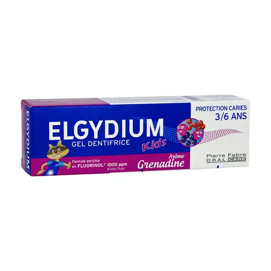 [3577056022227] ELGYDIUM DENTIFRICE KIDS GEL PROTECTION CARIES 3-6A GRENADINE 50ML