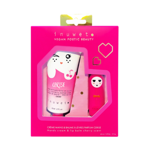 INUWET PACK CREME MAINS ET BAUME A LEVRE CERISE
