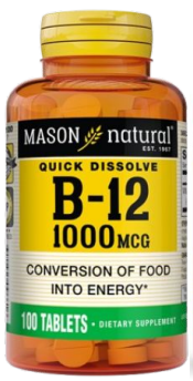MASON NATURAL VITAMIN B12 1000MCG QUICK DISSOLVE 100 TABLETS