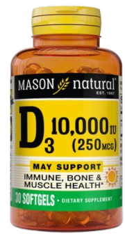 MASON NATURAL VITAMIN D3 10000IU 60 SOFTGELS