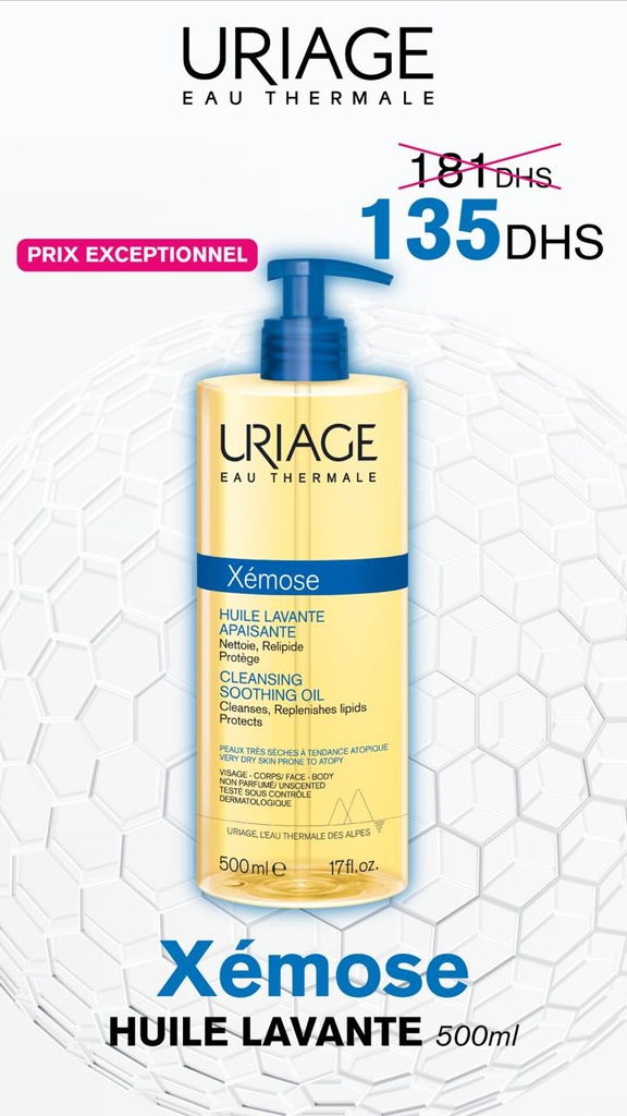 [3661434005923] URIAGE XEMOSE HUILE LAVANTE APAISANTE 500ML