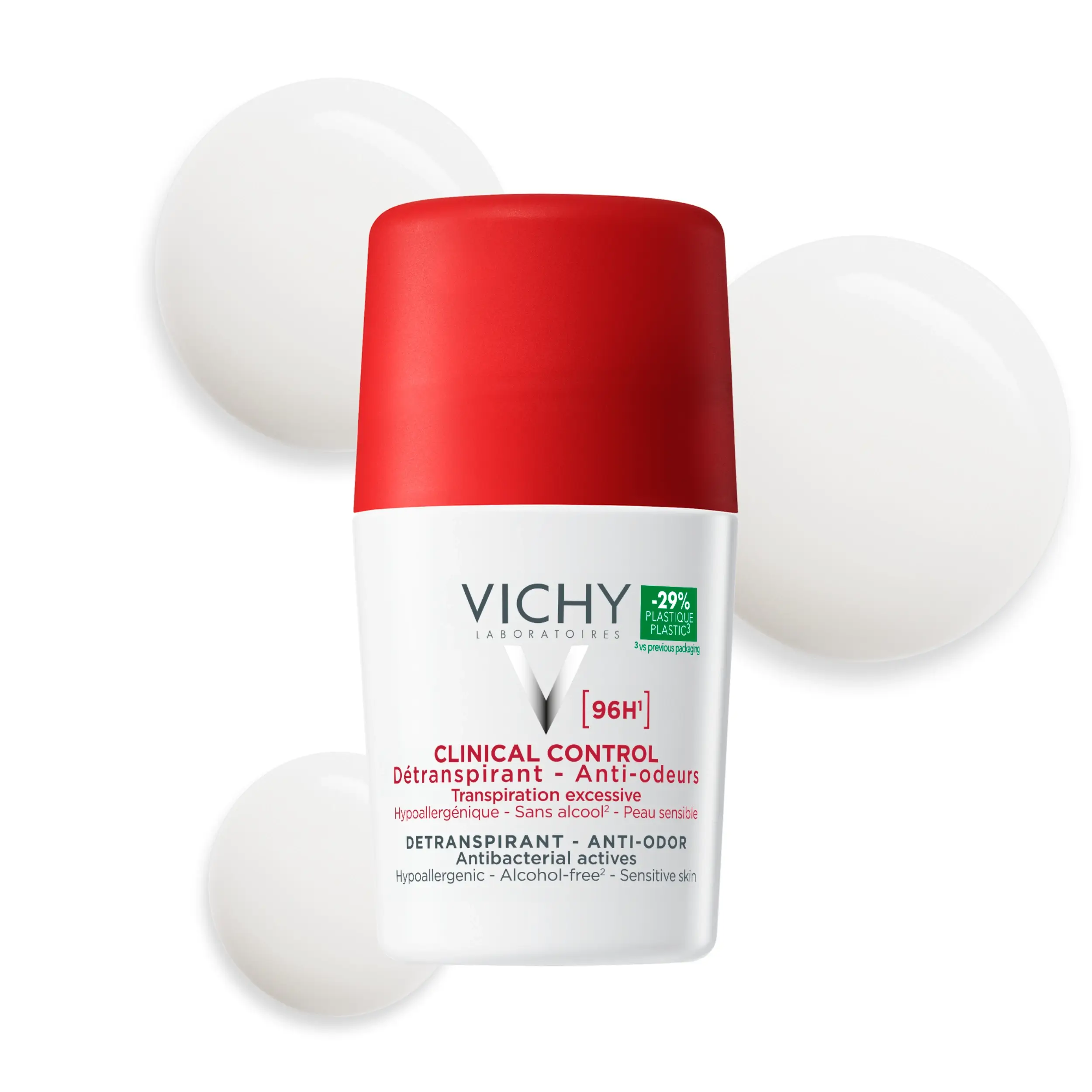 VICHY DEODORANT CLINICAL CONTROL 96H DETRANSPIRANT ANTI-ODEURS ROLL-ON 50ML