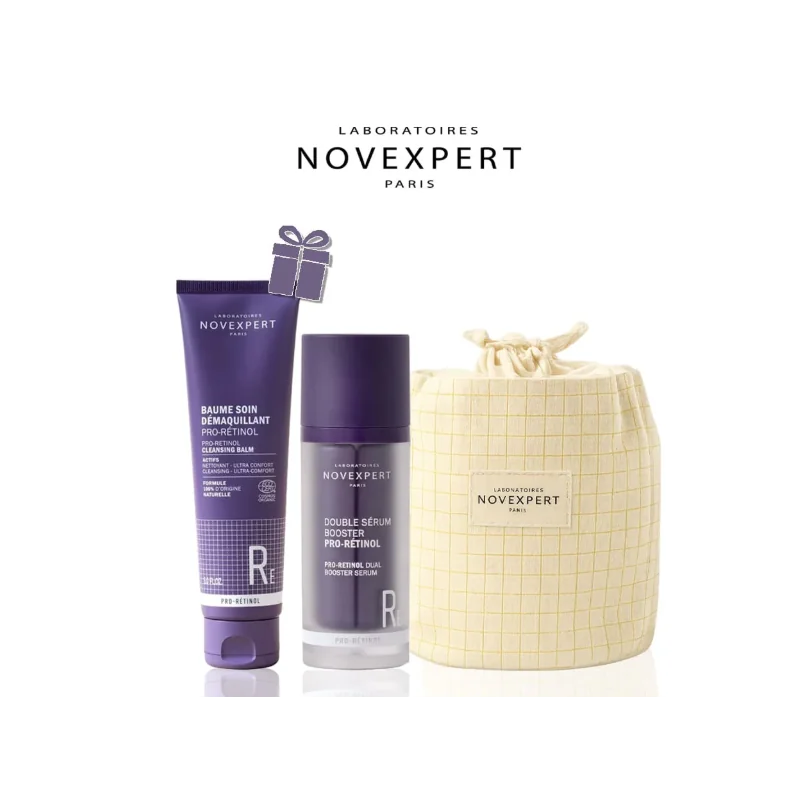 NOVEXPERT POCHON PRO-RETINOL BAUME DEMAQUILLANT + DOUBLE SERUM