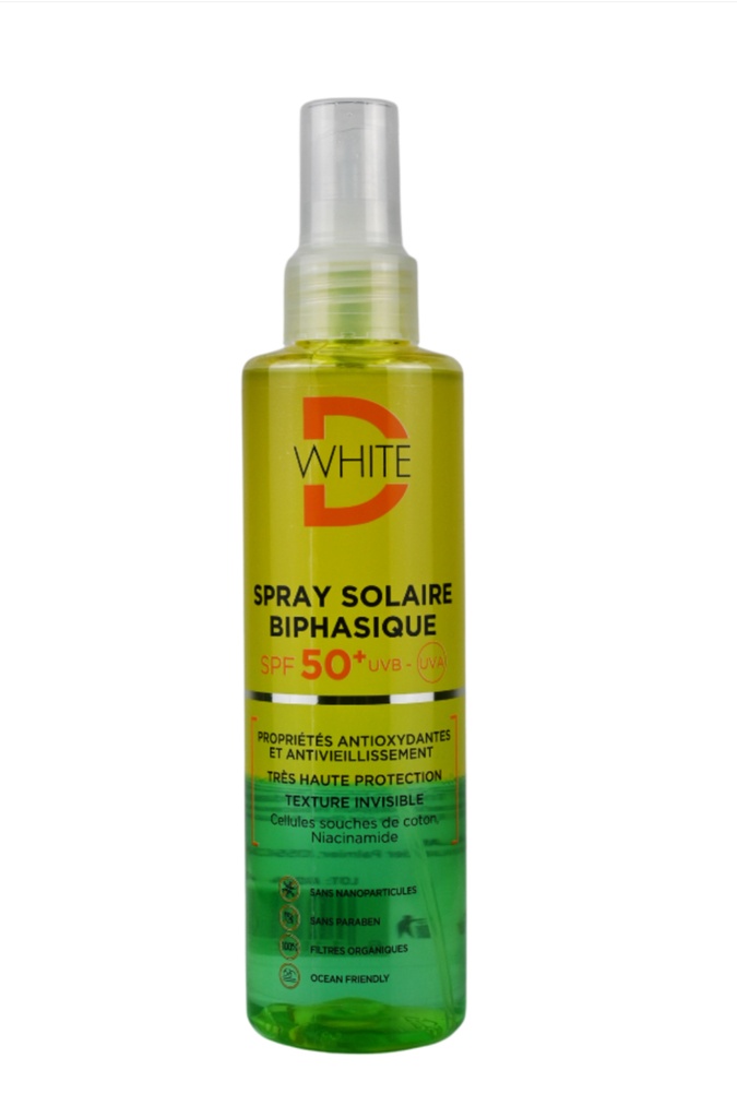 D-WHITE SPRAY SOLAIRE BIPHASIQUE SPF50+ 200ML
