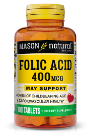 MASON NATURAL FOLIC ACID 400MCG 100 TABLETS