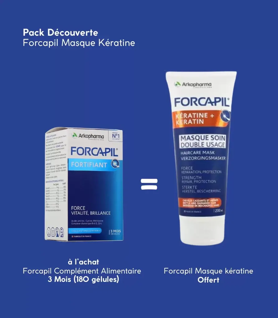 ARKOPHARMA PACK FORCAPIL CHEVEUX ET ONGLES + MASQUE